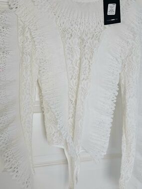 Fashion Nova Ivory Drisana Lace Bodysuit Tag